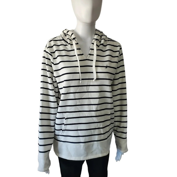 Nautica Tops - Nautica | Women's Fleece Hoodie Sweatshirt | navy and white | NWOT